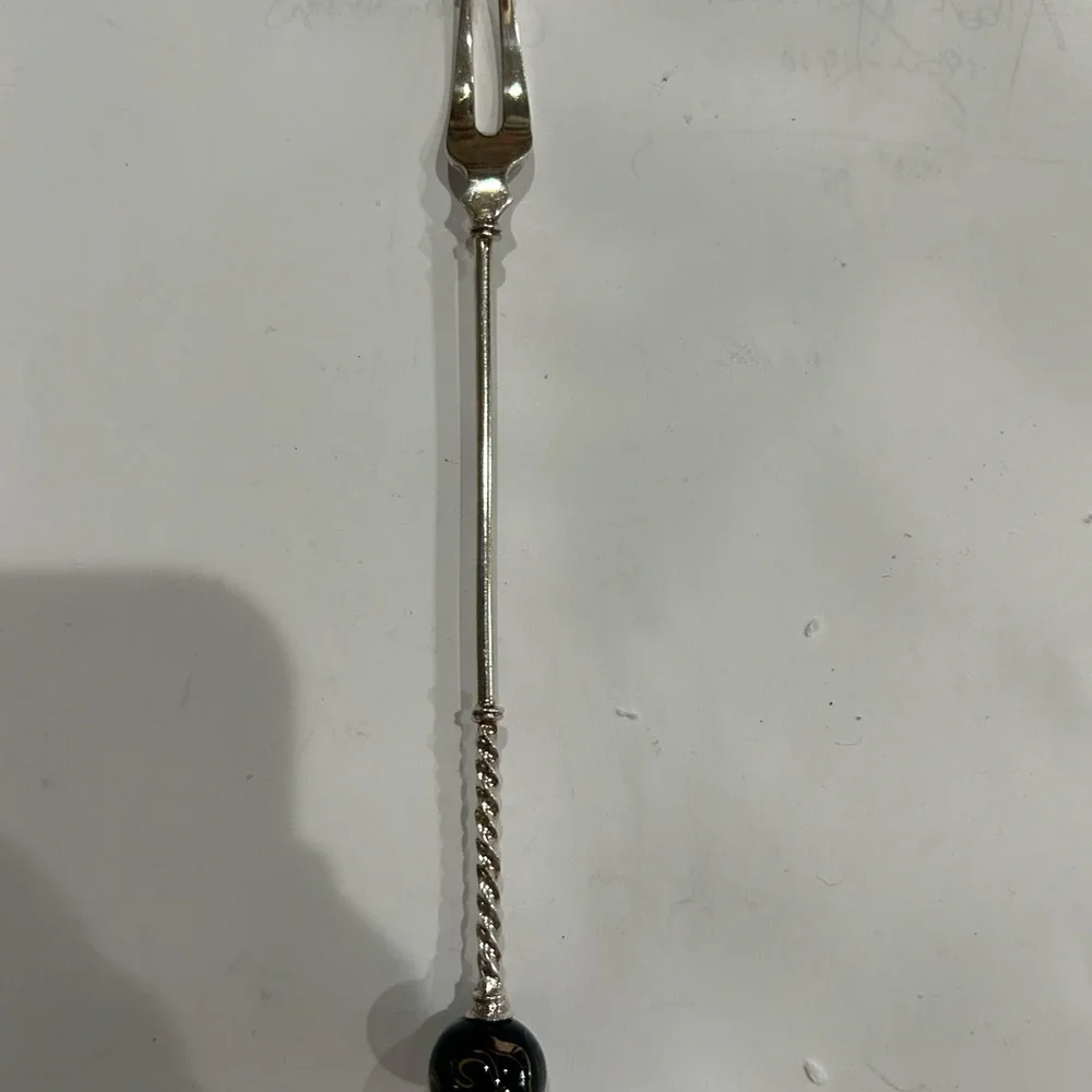Antique Sterling Silver Long Olive Spear